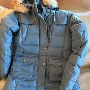 Pajar Blue Puffer Jacket with Fur Trim (M)